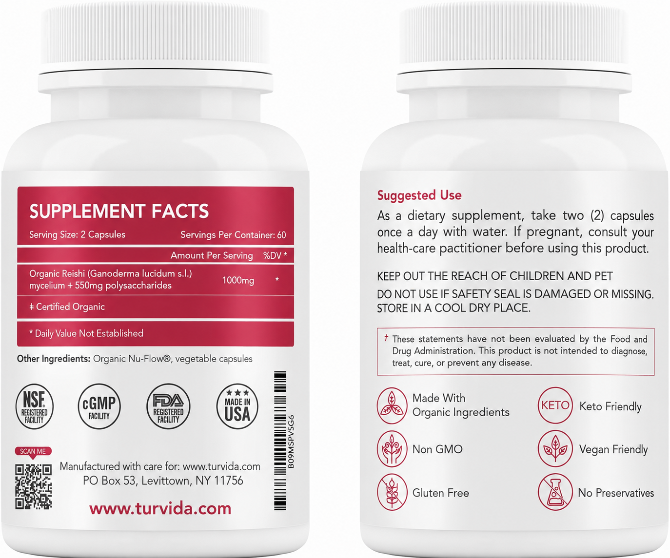 Organic Reishi Mushroom Powder | Ganoderma Lucidum Mycelium | Rich in Polysaccharides